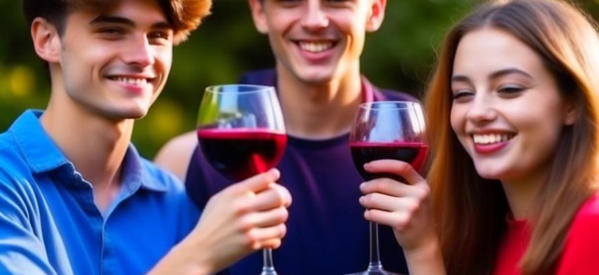 подростки пьют вино