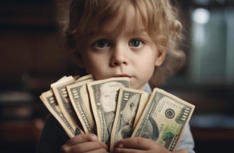 ребенок держит деньги